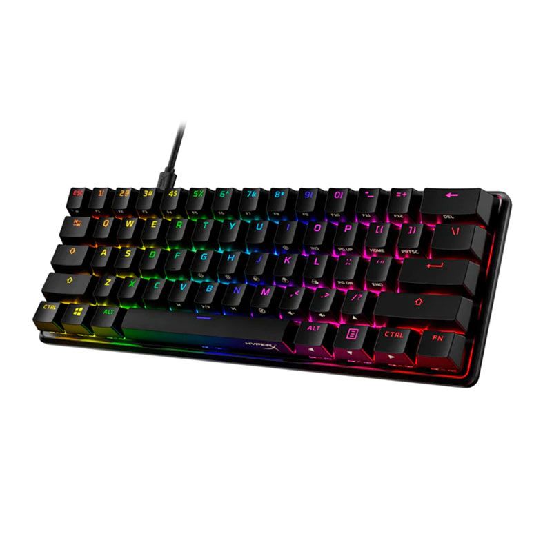 Teclado Mecanico Gamer HyperX Alloy Origins, RGB, Switch Vermelho, Preto, 4P5N4AAABA