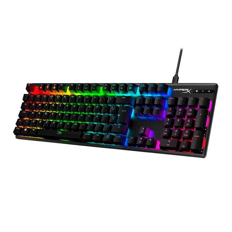 Teclado Mecanico Gamer HyperX Alloy Origins, RGB, ABNT2, Switch Azul, Preto, 4P5P0A2AC4