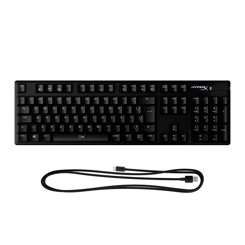 Teclado Mecanico Gamer HyperX Alloy Origins, RGB, ABNT2, Switch Azul, Preto, 4P5P0A2AC4