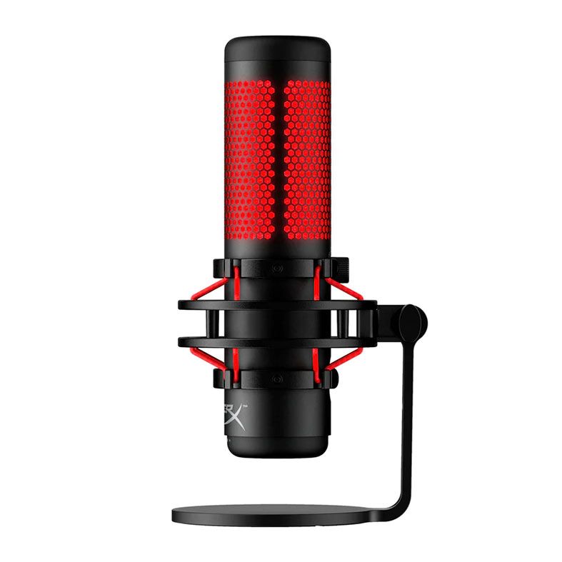 Microfone HyperX QuadCast, LED, USB, Preto e Vermelho, 4P5P6AA