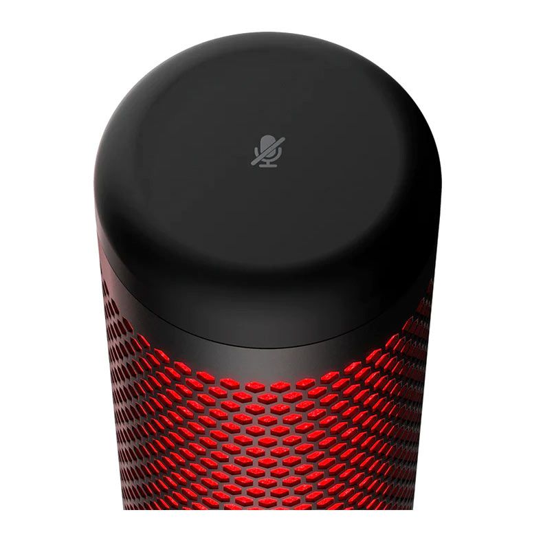Microfone HyperX QuadCast, LED, USB, Preto e Vermelho, 4P5P6AA