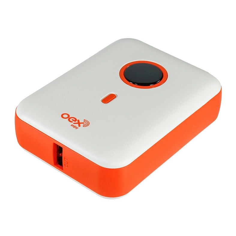 Power Bank OEX Style PB303, 10000mAh, USB/Type-C, Branco e Laranja, 50.0017