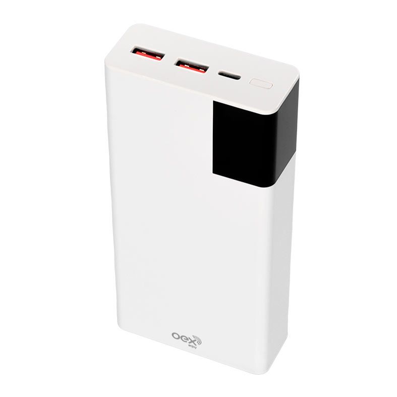 Power Bank OEX Massive PB304, 20000mAh, USB/Type-C, Branco, 50.0018