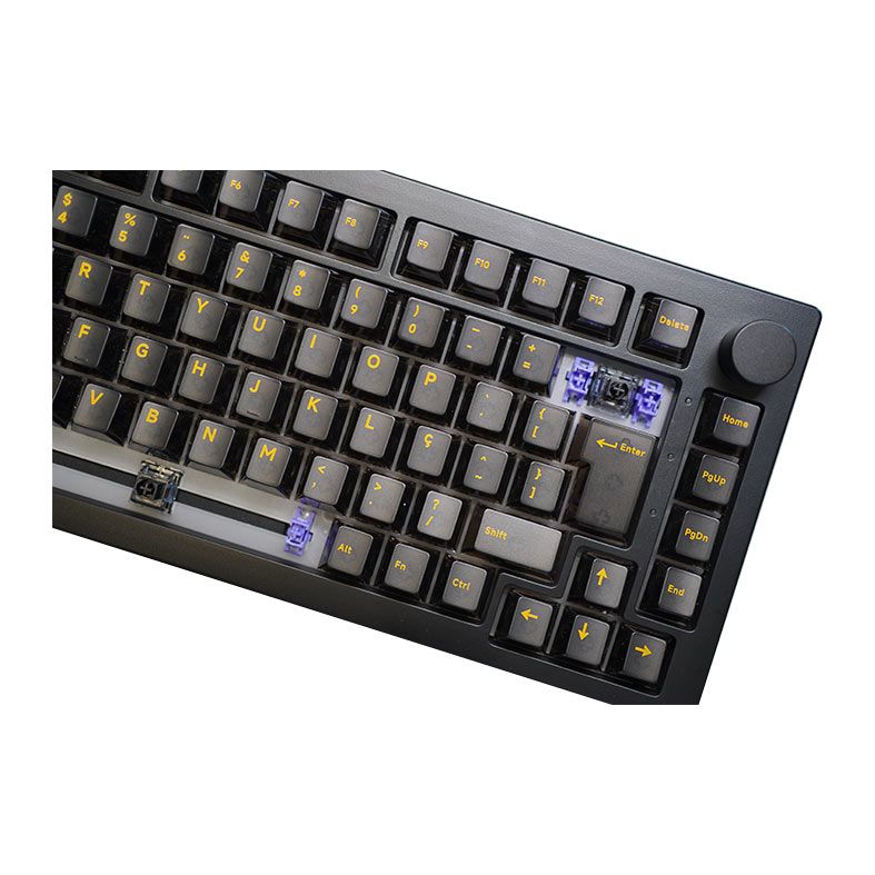 Teclado Mecanico Akko 5075S Clear Black, RGB, ABNT2, Black, Switch Jelly Black, 5075S-BK-S-BK