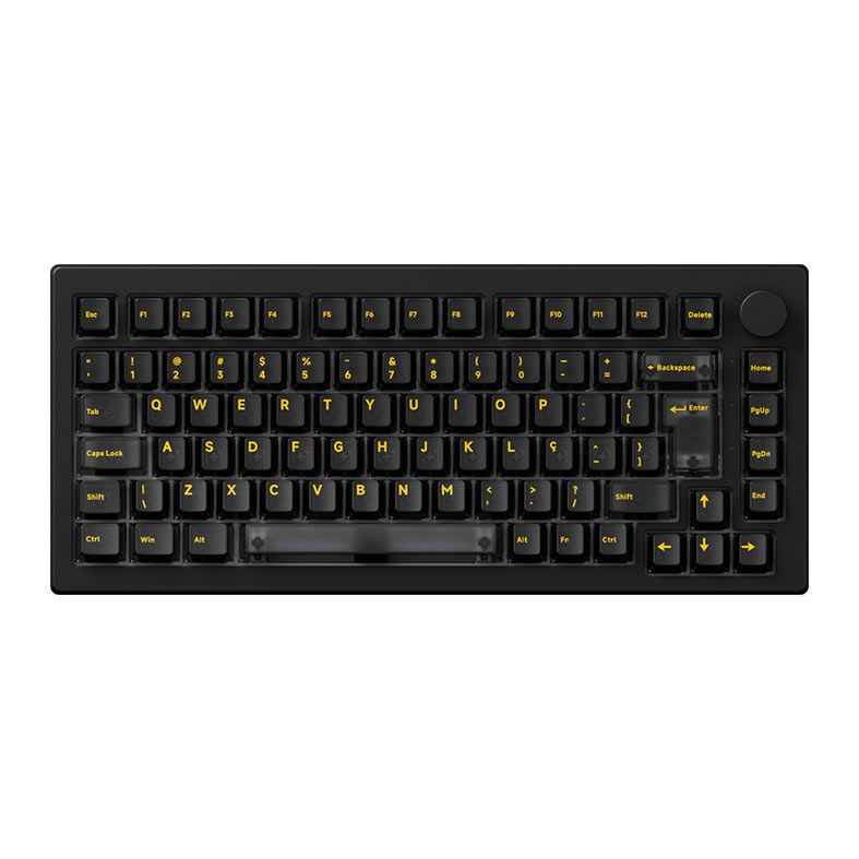 Teclado Mecanico Akko 5075S Clear Black, RGB, ABNT2, Black, Switch Jelly Black, 5075S-BK-S-BK