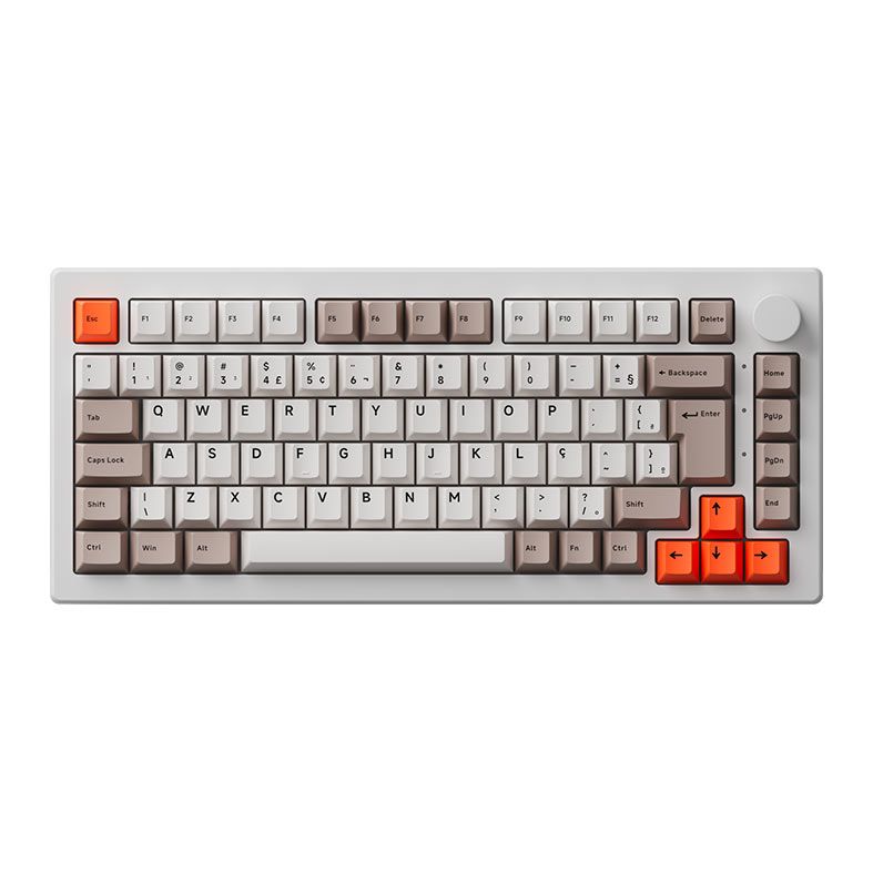 Teclado Mecanico Akko 5075S Steam Engine, RGB, ABNT2, White, Switch Cream Yellow, 5075S-WH-S-YELLOW