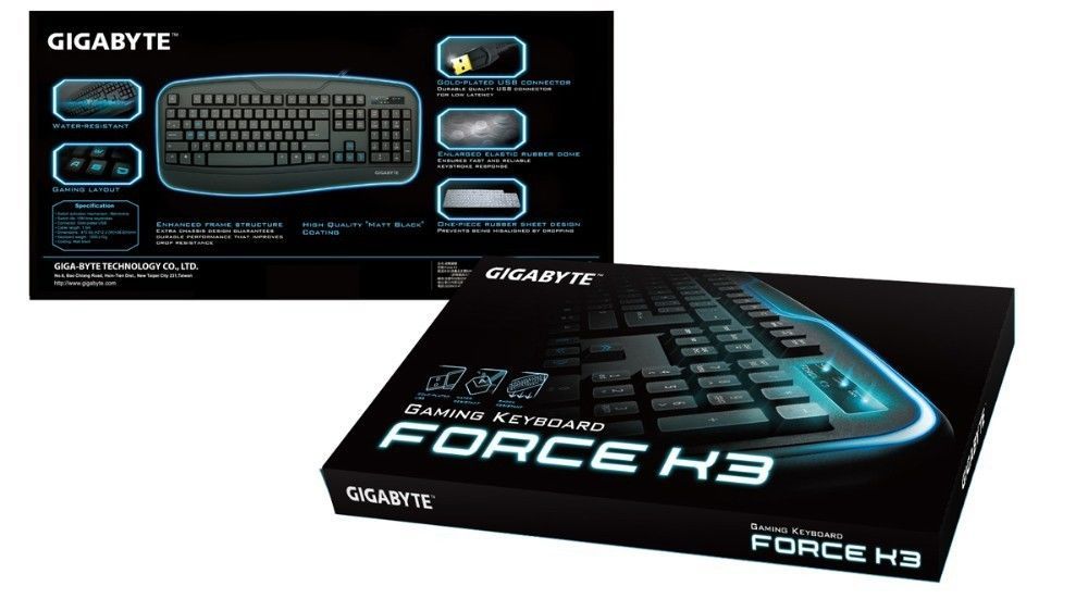 Teclado Gaming Gigabyte Force K3 Matt Black, GK-FORCE K3 - BOX