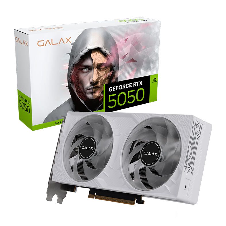 Placa de Video Galax GeForce RTX 5050 1-Click OC White, 8GB, GDDR6, 128-bit, 55NSL8MHCZBS-NAC