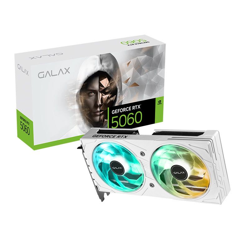 Placa de Video Galax GeForce RTX 5060 EX 1-Click OC White, 8GB, GDDR7, 128-bit, 56NSN8MDDBBS