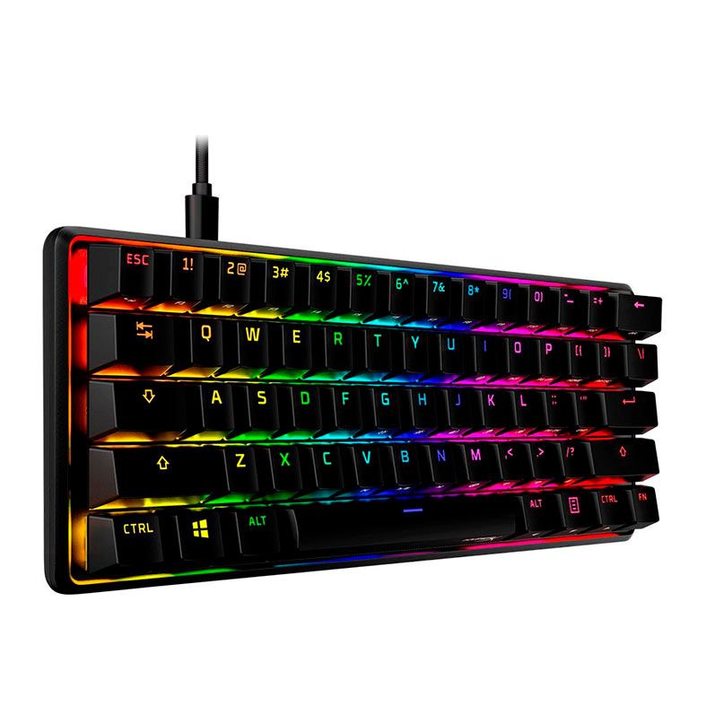 Teclado Mecanico Gamer HyperX Alloy Origins 60, RGB, US, Switch Tactile Aqua, Preto,56R61AAABA