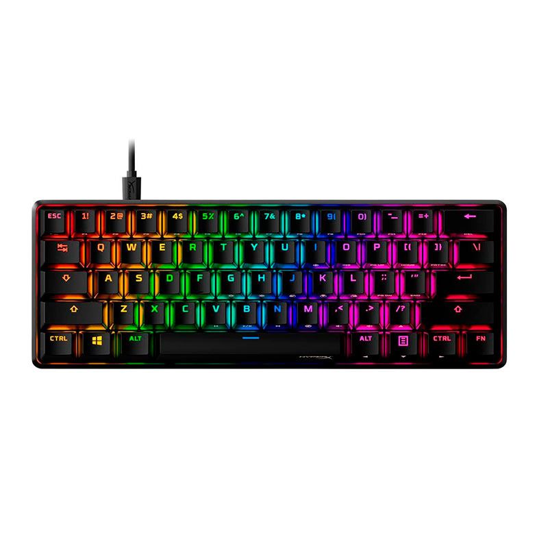 Teclado Mecanico Gamer HyperX Alloy Origins 60, RGB, US, Switch Tactile Aqua, Preto,56R61AAABA