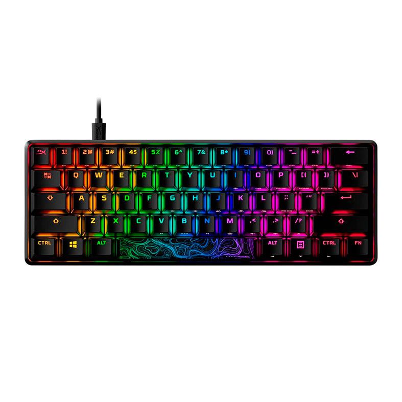 Teclado Mecanico Gamer HyperX Alloy Origins 60, RGB, US, Switch Tactile Aqua, Preto,56R61AAABA