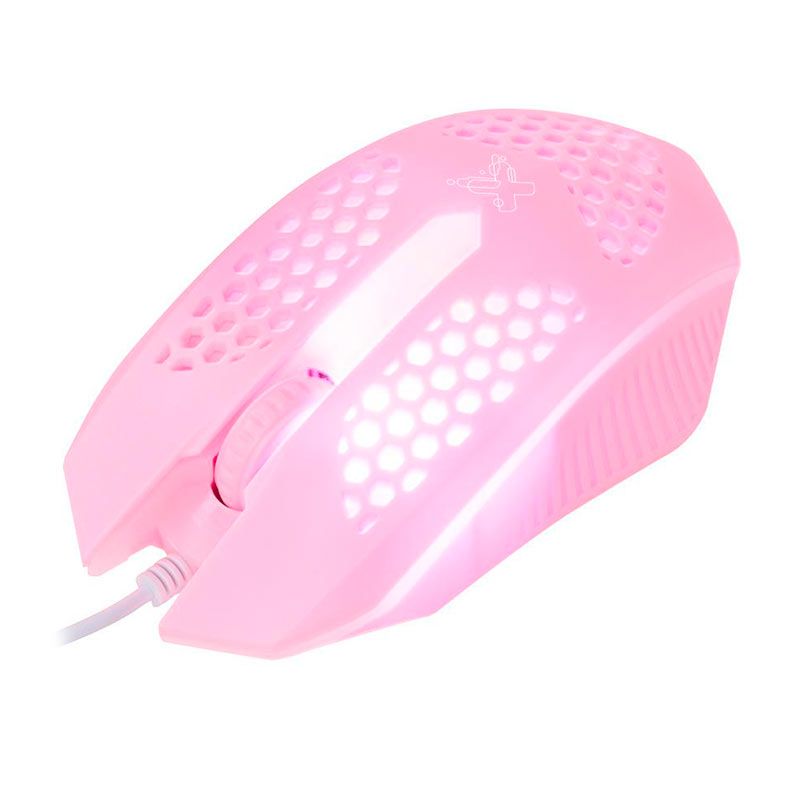 Mouse Maxprint Geek Pro Series, Led Rainbow, 1200DPI, 3 Botoes, Rosa, 60000126