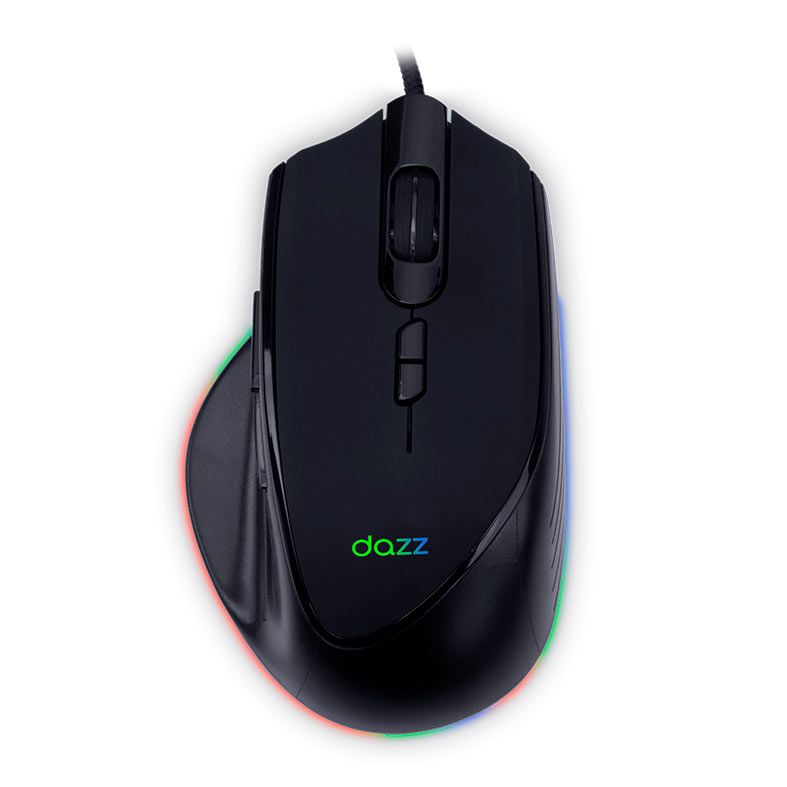 Mouse Gamer Dazz Colossus, Led Rainbow, 12000DPI, 7 Botoes, Preto, 62000090