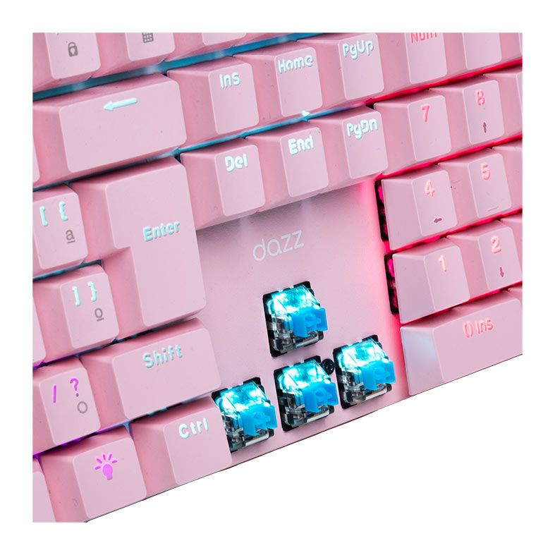 Teclado Mecanico Gamer Dazz Orion Essential, RGB, ABNT2, Switch Azul, Rosa, 62000132