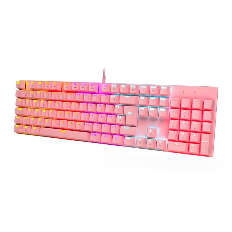 Teclado Mecanico Gamer Dazz Orion Essential, RGB, ABNT2, Switch Azul, Rosa, 62000132