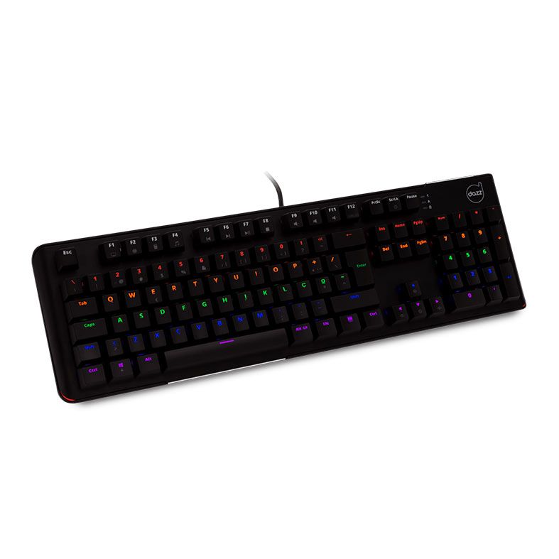 Teclado Mecanico Gamer Dazz Predator, RGB, Switch Azul, Preto, 625309