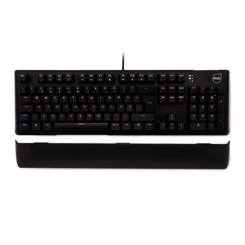 Teclado Mecanico Gamer Dazz Predator, RGB, Switch Azul, Preto, 625309