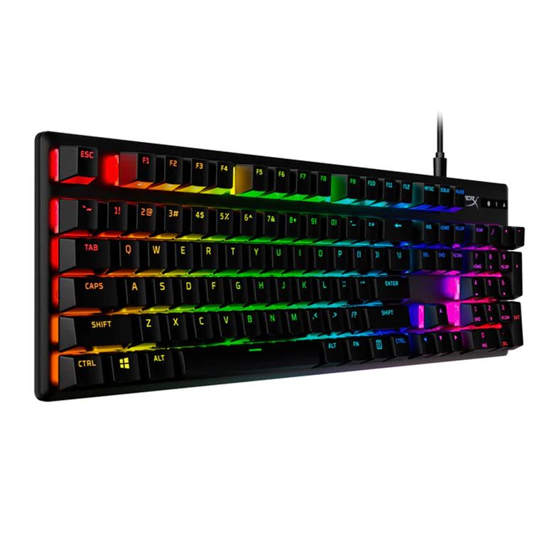 Teclado Mecanico Gamer HyperX Alloy Origins PBT, RGB, Switch Red, Preto, 639N3AA-AC4
