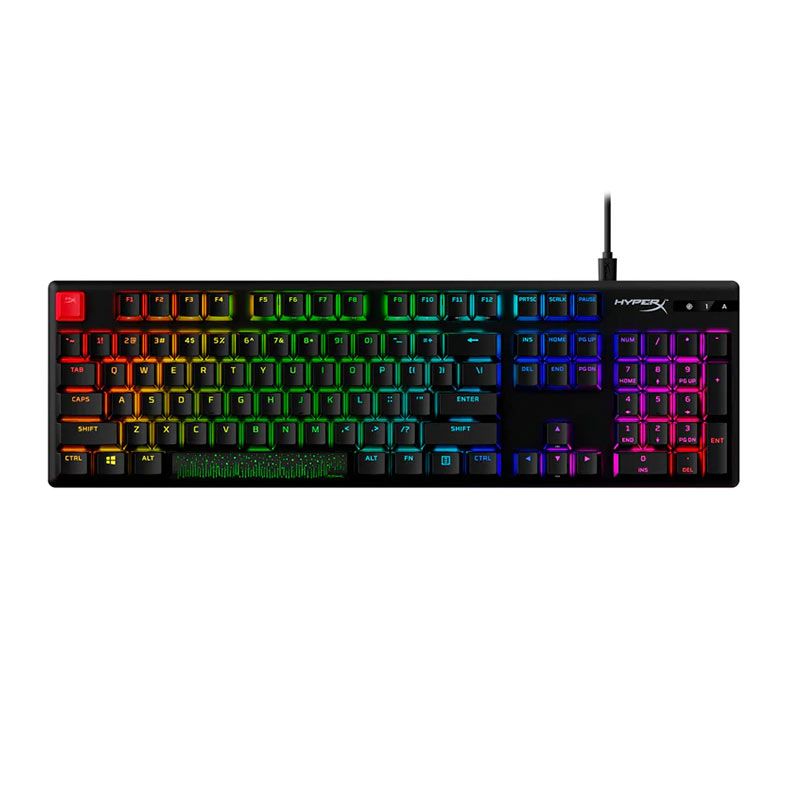 Teclado Mecanico Gamer HyperX Alloy Origins PBT, RGB, Switch Red, Preto, 639N3AA-AC4