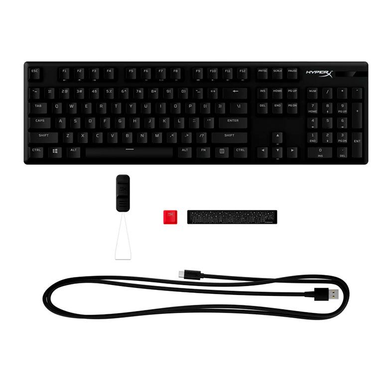 Teclado Mecanico Gamer HyperX Alloy Origins PBT, RGB, Switch Red, Preto, 639N3AA-AC4