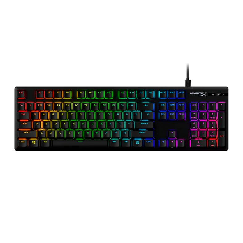 Teclado Mecanico Gamer HyperX Alloy Origins PBT, RGB, Switch Red, Preto, 639N3AA-AC4