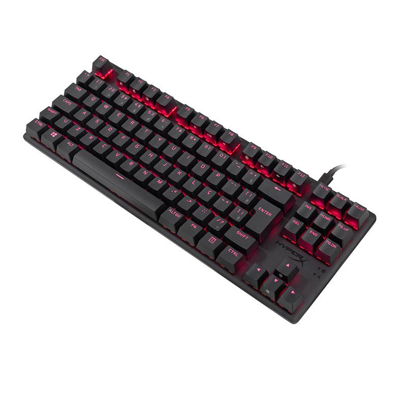 Teclado Mecanico Gamer HyperX Alloy Origins, RGB, ABNT2, Switch Red, Preto, 639N7AA-AC4