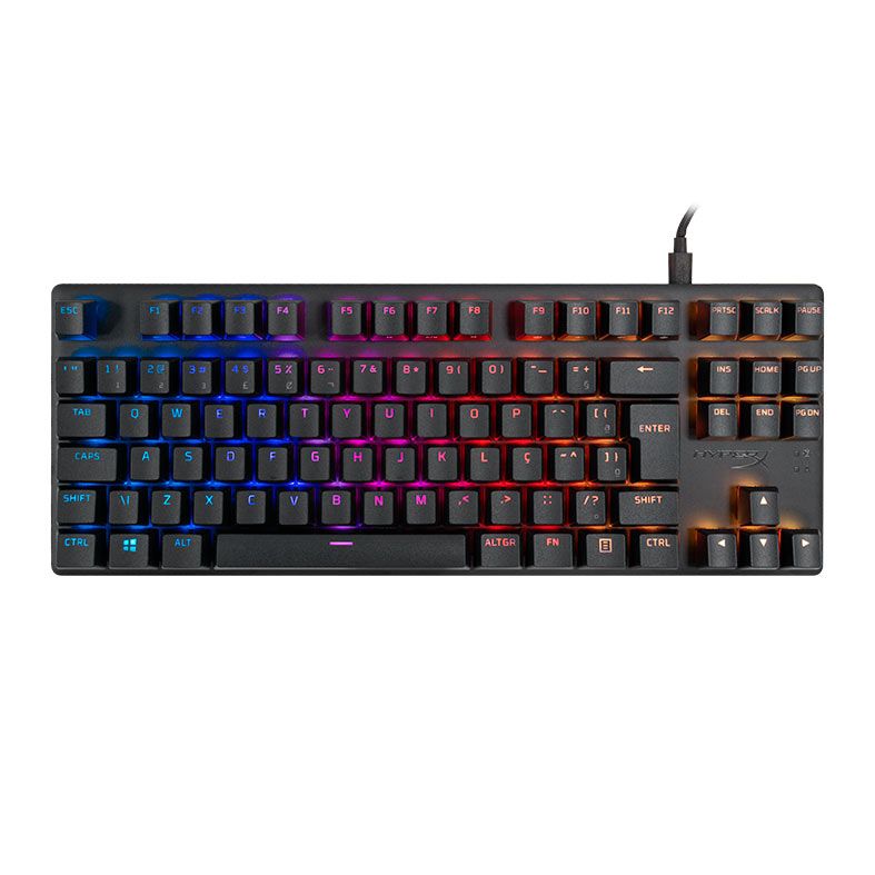 Teclado Mecanico Gamer HyperX Alloy Origins, RGB, Switch Blue, Preto, 639N8AA-AC4