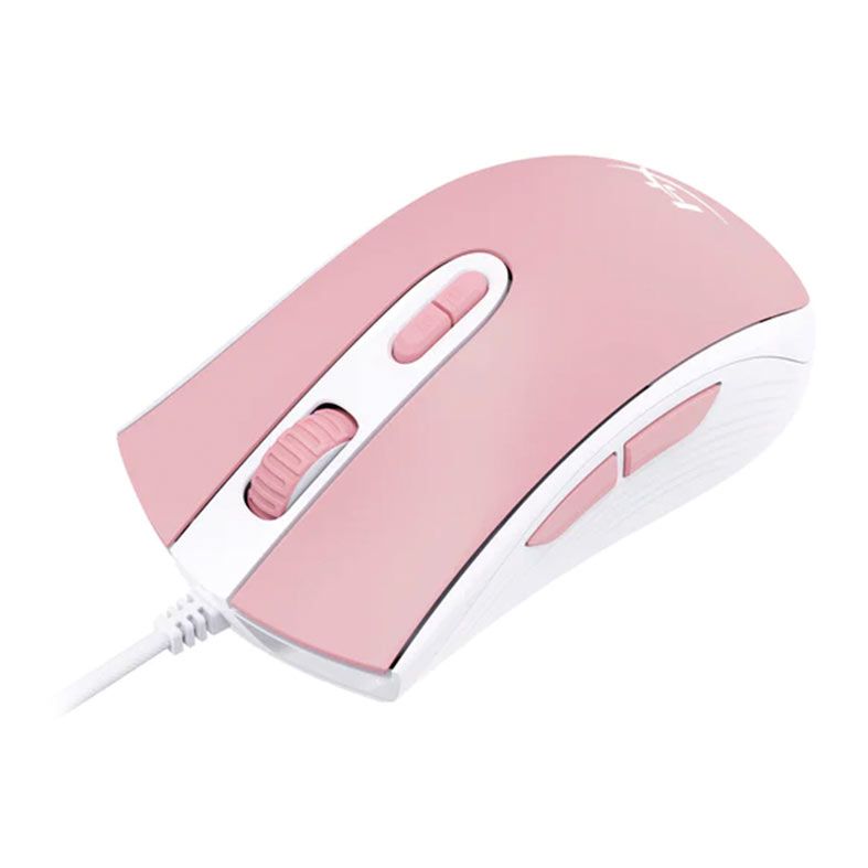 Mouse Gamer HyperX Pulsefire Core, RGB, 6200DPI, 7 Botoes, Rosa e Branco, 639P1AA