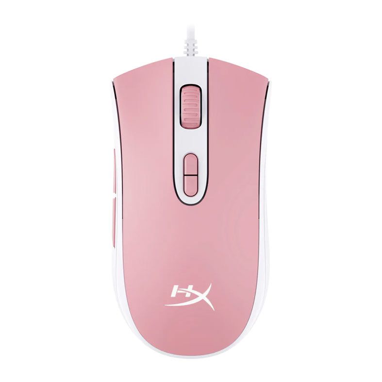 Mouse Gamer HyperX Pulsefire Core, RGB, 6200DPI, 7 Botoes, Rosa e Branco, 639P1AA