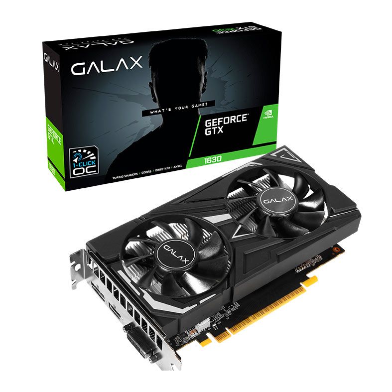 Placa de Video Galax GeForce GTX 1630 EX 1-Click OC, 4GB, GDDR6, 64-Bit, 63NQL4HP66EX-NAC