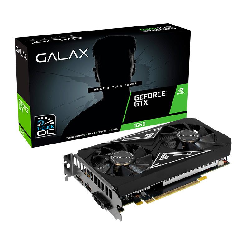 Placa de Video Galax GeForce GTX 1650 EX Plus 1-Click OC, 4GB, GDDR6, 128-bit, 65SQL8DS6NEP