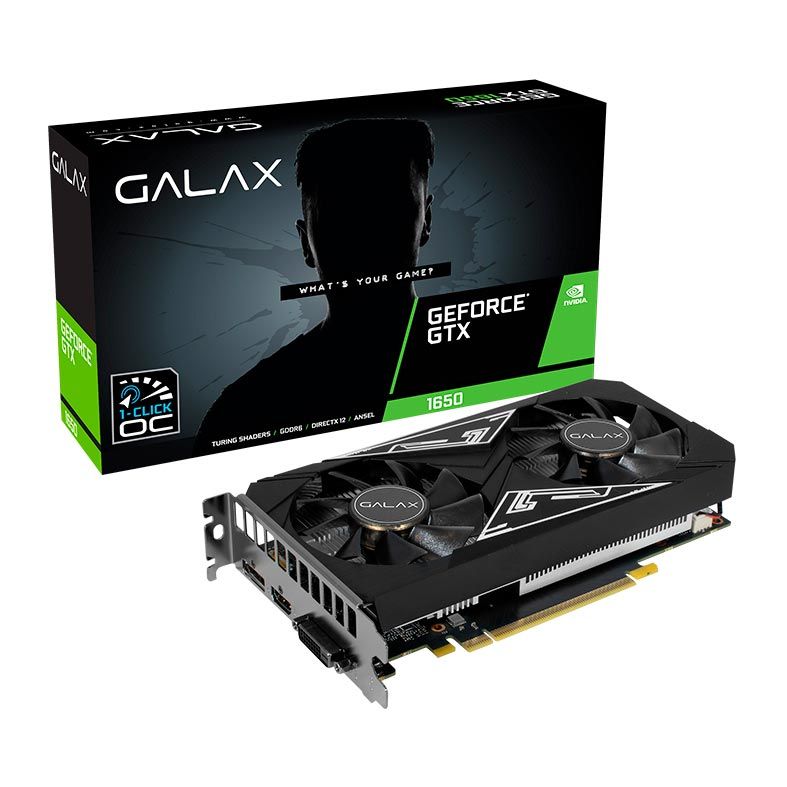 Placa de Video Galax GeForce GTX 1650 EX Plus 4GB GDDR6 1-Click OC 128-bit, 65SQL8DS93E1