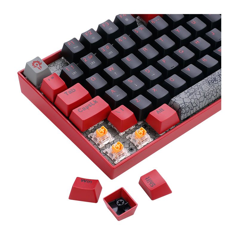Teclado Mecanico Gamer Redragon World of Warcraft Horda, Led Vermelho, Switch Blizzard, 6975763141694