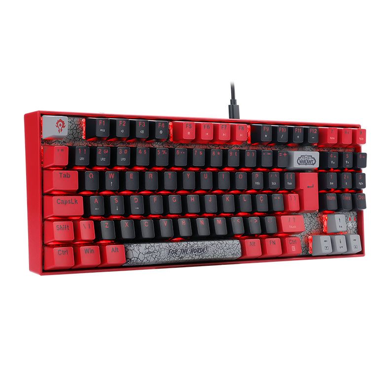 Teclado Mecanico Gamer Redragon World of Warcraft Horda, Led Vermelho, Switch Blizzard, 6975763141694