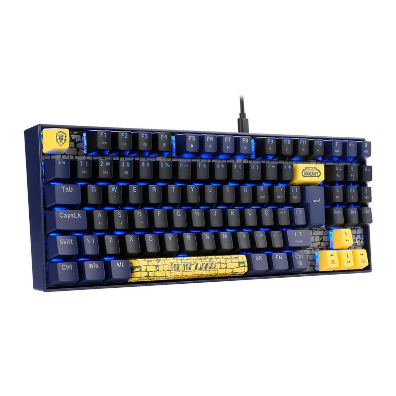 Teclado Mecanico Gamer Redragon World of Warcraft Alianca, Led Azul, Switch Blizzard, 6975763141700