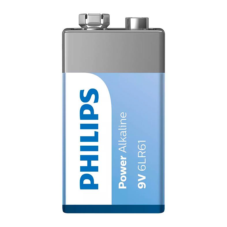 Pilha Alcalina Philips Power, 9V, 6LR61P1B-59