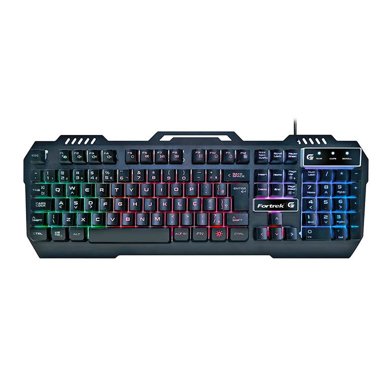 Teclado Gamer Fortrek Crusader Rainbow Preto, 70528