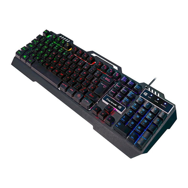 Teclado Gamer Fortrek Crusader Rainbow Preto, 70528