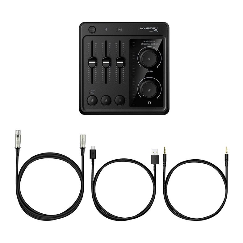 Mixer de Audio HyperX, 5 Canais, USB-C, Preto, 73C12AA