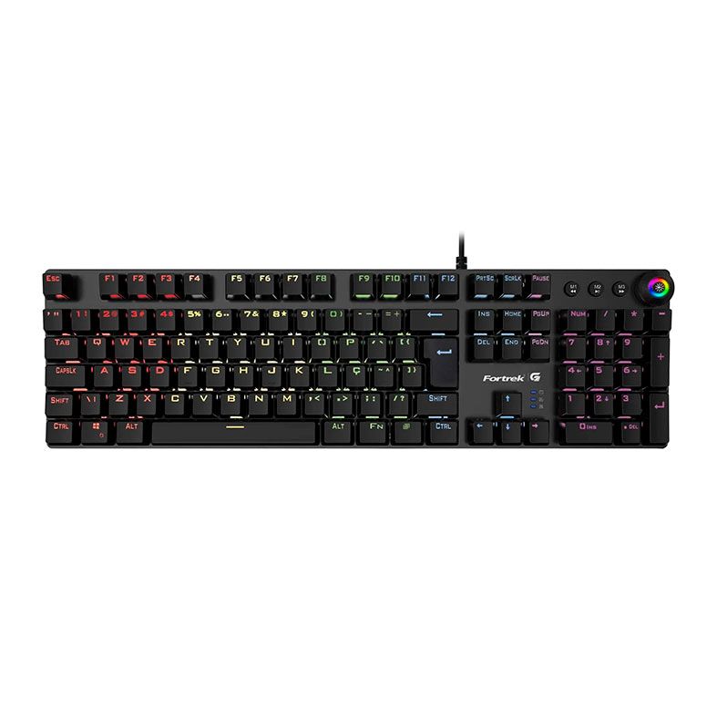 Teclado Mecanico Fortrek GPRO K7 Plus Black Edition, RGB, ABNT2, Switch Azul, 74752