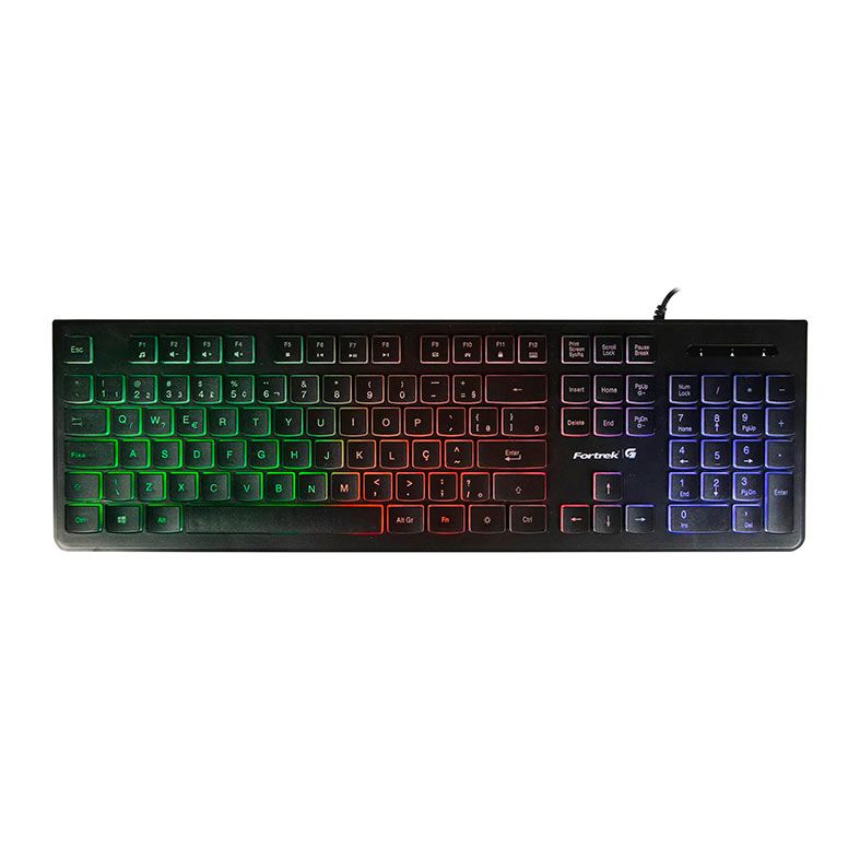 Teclado Gamer Fortrek Black Eagle, RGB, ABNT2, Preto, 75856