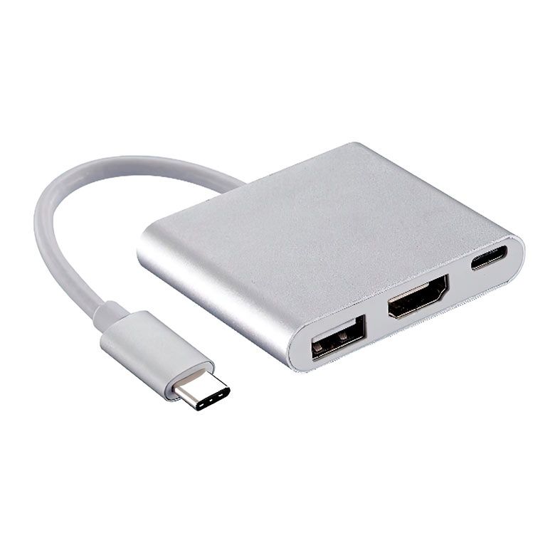 Adaptador MD9, USB-C Para HDMI/USB/Tipo-C, Cinza, 7750
