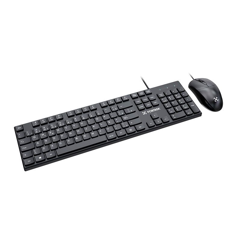 Kit Teclado e Mouse Fortrek C13, 1200 DPI, ABNT2, USB, Preto, 84936