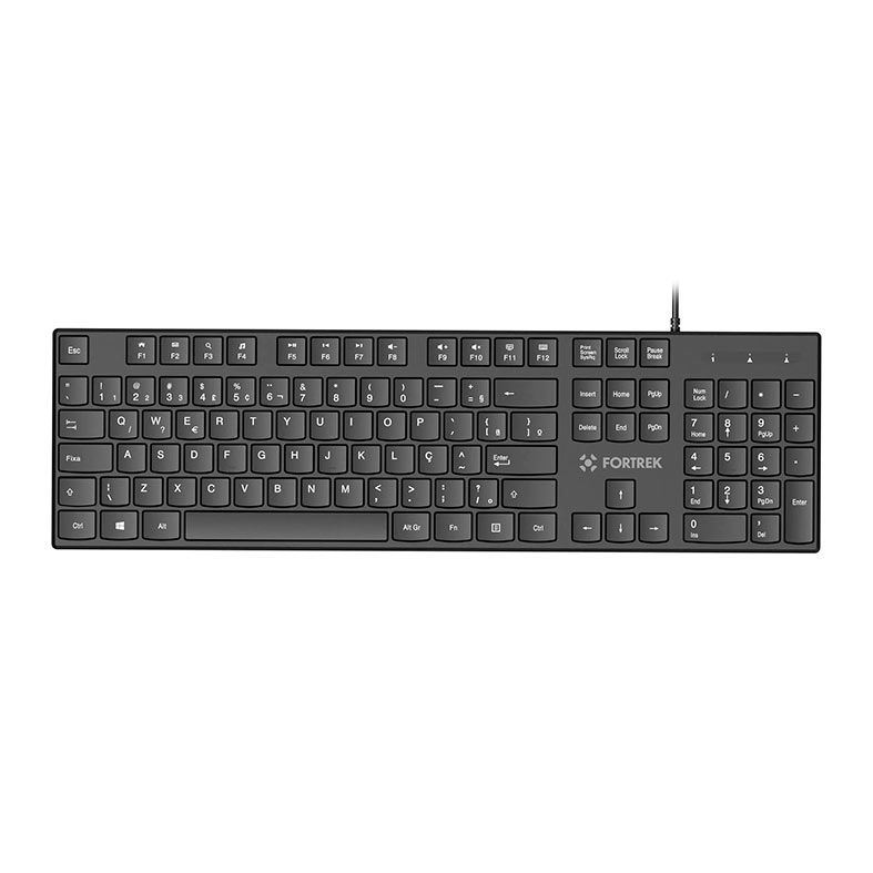 Teclado Membrana Fortrek K15, ABNT2, USB, Preto, 84948