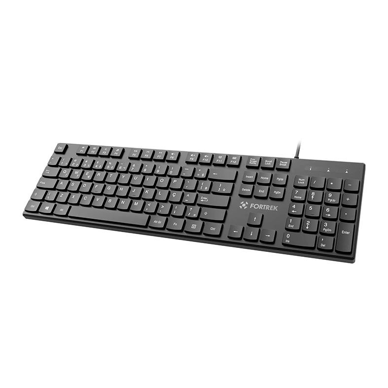 Teclado Membrana Fortrek K15, ABNT2, USB, Preto, 84948