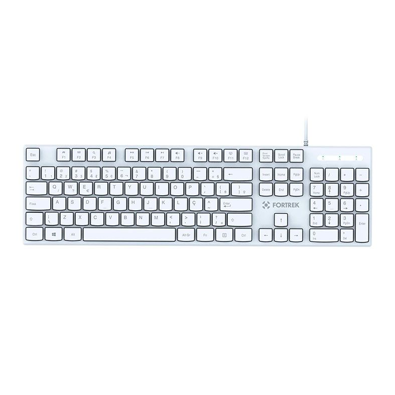 Teclado Membrana Fortrek K15, ABNT2, USB, Branco, 84953