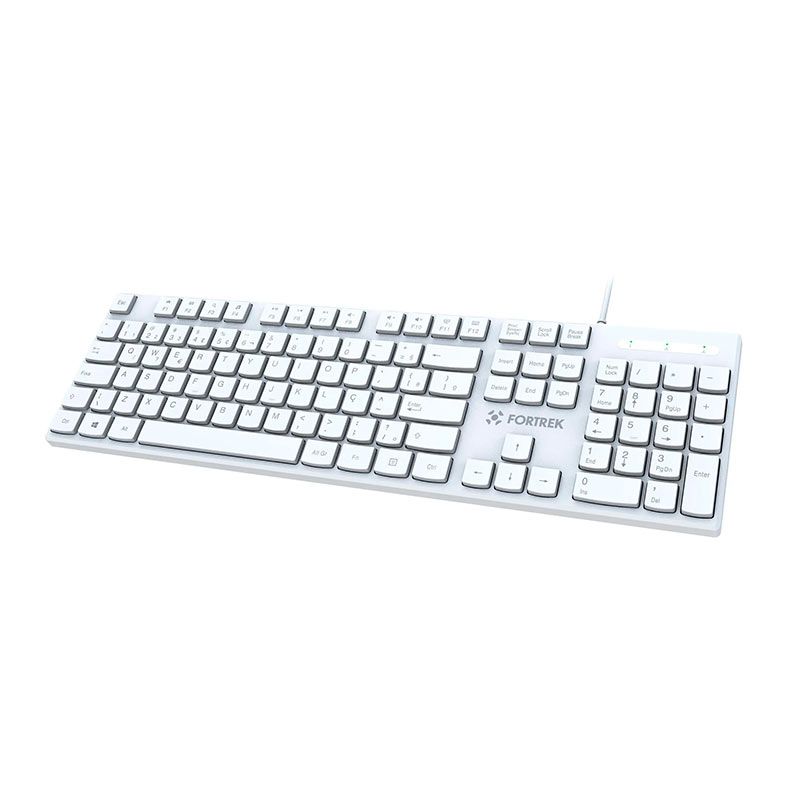 Teclado Membrana Fortrek K15, ABNT2, USB, Branco, 84953