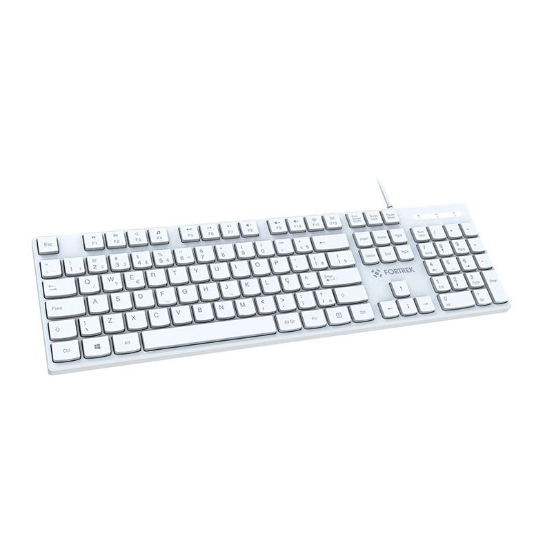Teclado Membrana Fortrek K15, ABNT2, USB, Branco, 84953