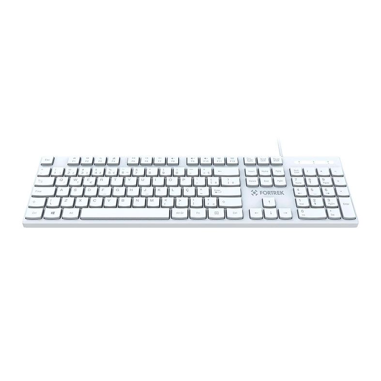 Teclado Membrana Fortrek K15, ABNT2, USB, Branco, 84953
